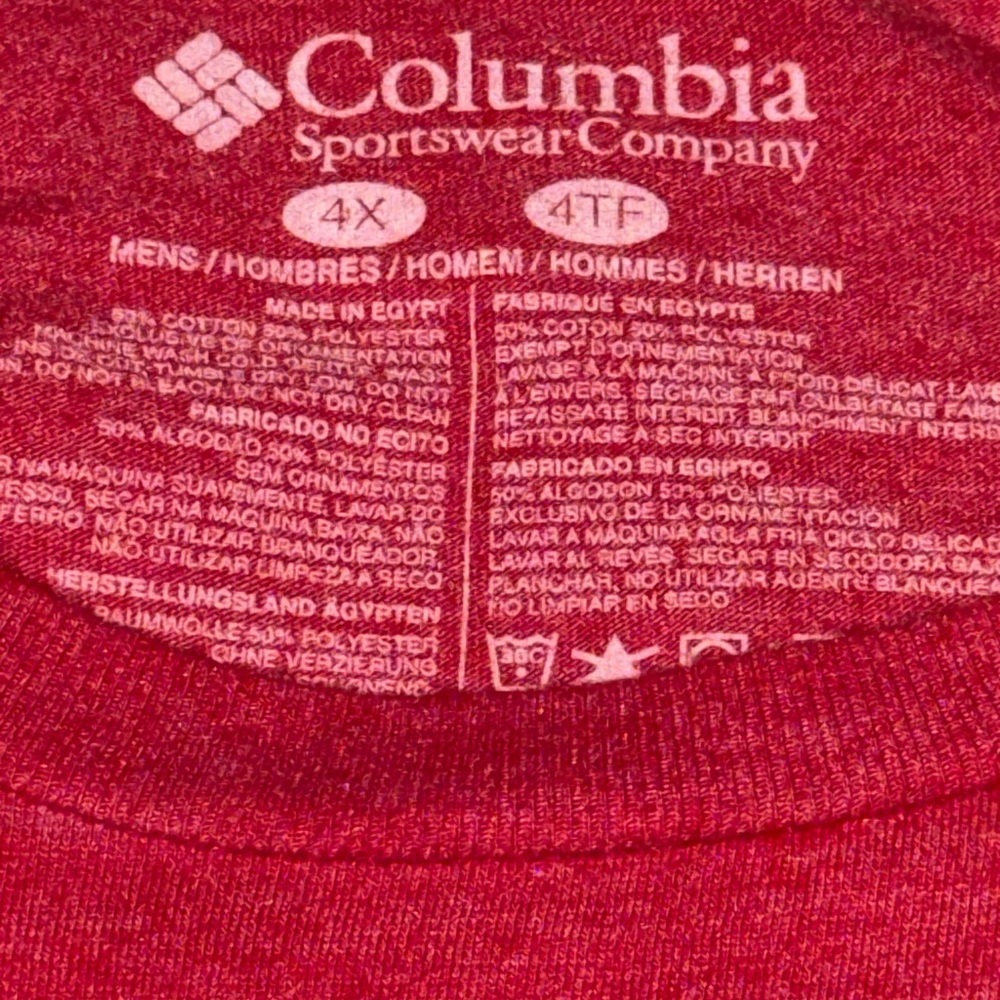 Columbia 4X Red T Shirt - Picture 3 of 7